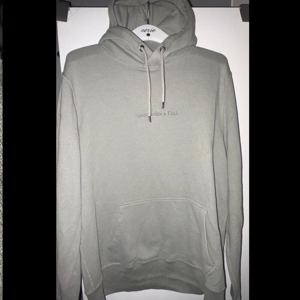 Abercrombie-fitch Women's Green and Grey Hoodie